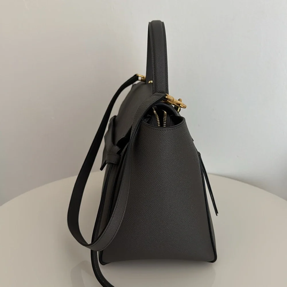 Celine *NEW* Grey Top Handle Leather Bag with Shoulder Strap & Dust Cover - Picture 6 of 14